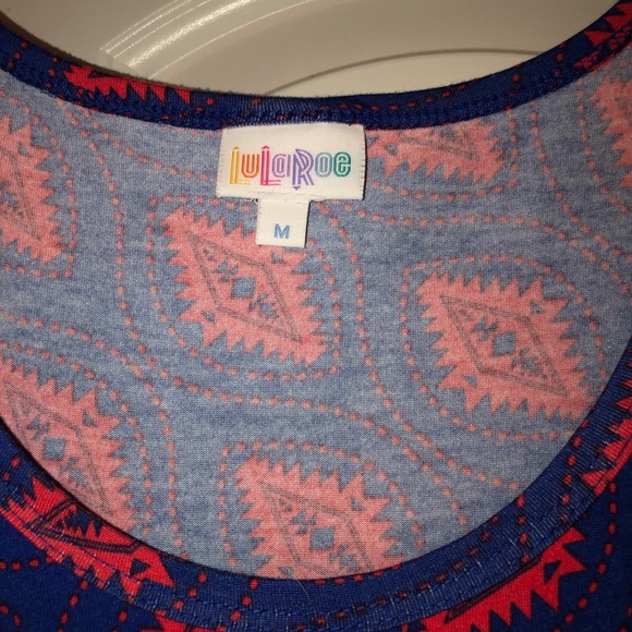 LulaRoe Nicole Size M Red and Blue Dress - Picture 4 of 4